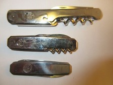 LOT 3 Couteaux métal Pub Champagne Canard Duchene Ludes; trés bon état