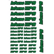 NEUF Sticker Adesivi Kyosho Inferno Mp9 Lucido Verde - Decal Rc