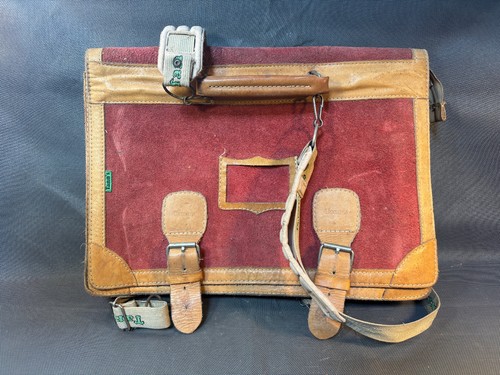 Ancien cartable sac cuir - ancien,