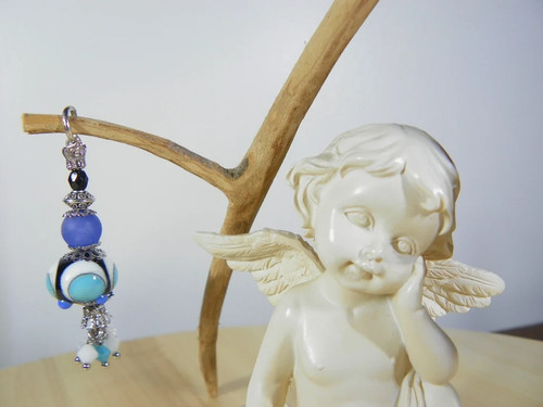 Pendentif perle verre filé - , au