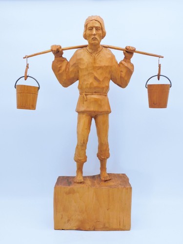 Sculpture bois vintage - sculpture, le