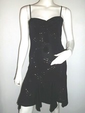 SUPERBE ROBE DE SOIREE MOULANTE ET CEINTRER XANAKA NOIR EFFET PAILLETTE T:SMALL