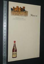MENU VIN CHATEAUNEUF-DU-PAPE CHATEAU DES FINES ROCHES 1er Cru classé 1930-1950