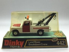 DINKY TOYS Land Rover Breakdown Crane Rouge/Blanc avec Noir Intérieur 442 Boîte