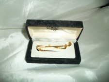 Gold Tone Golf Clubs Tie Clip