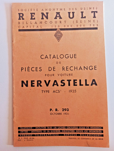 Renault catalogue pièces - catalogue, de