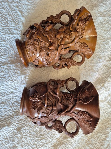 Paires vases barbotine vintage - barbotine,