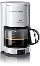 Braun KF47/1 Cafetière Filtre Acier Blanc - 1000 W avec 2e Verseuse en Verre