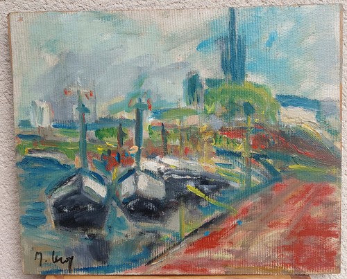 Huile sur panneau tableau - sur,