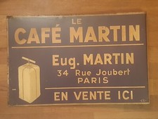 Enseigne Métallique Vintage Café Martin - Double face