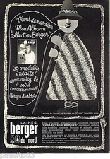 PUBLICITE ADVERTISING 065  1968   BERGER DU NORD  laines LA cape du Berger