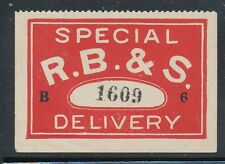 33 - R.B. & S SPECIAL DELIVERY PACKAGE EXPRESS STAMP, Red, Mint.