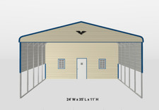 24' X 36' X 11' COMBO Carport