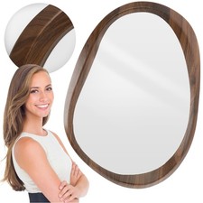 Miroir 38 x 55 cm miroir mural moderne avec cadre aspect bois marron