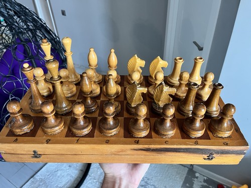 Ancien jeu échecs bois - jeu,