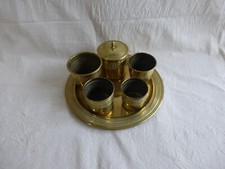 service fumeur en cuivre jaune