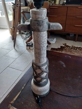 PIED DE LAMPE DESIGN PAR ERIC ZAMBEAUX EN RAKU ARTISTE CONTEMPORAIN CERAMIQUE 