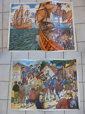Affiche Scolaire vintage An 50's Rossignol école -> BATEAU JEAN BART / LOUIS XIV