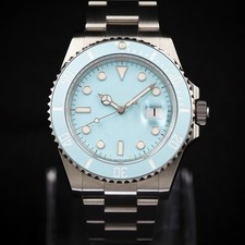 Montre de plongée bleue 40 mm style « Sub » BLEU GLACE automatique Movt Oyster 100 m