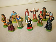 lot de 10 santons creche CARBONEL 7 cm Noel Eglise terre cuite provence sapin