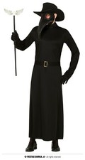 Hommes Plague Docteur Costume Adulte Noir Mort Halloween Déguisement + Mask &