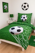 Parure de Lit Enfant Ballon de Football, 100% coton Oeko Tex, Housse de Couette 