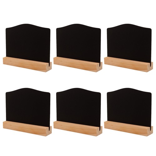 6pcs tableau noir bois - noir, en