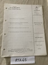 Citroën note information  207TT 1971 outillage tous véhicule sauf GS SM