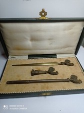 ANCIEN Coffret écriture de bureau  (cachet de bureau,c papier ,p.plume)