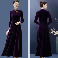 Femme Velours Robe Maxi