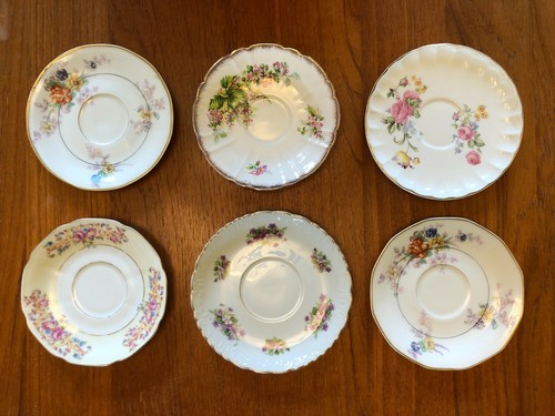 Mixed set saucer plates - saucer, x6