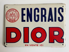 ancienne plaque émaillée "Engrais DIOR" émaillerie alsacienne Strasbourg