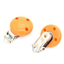 Clip Pince Orange en Bois Rond