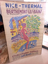 Emmanuel BELLINI AFFICHE NICE -THERMAL Berthemont Les Bains LITHOGRAPHIE  1950