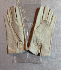 Paire de gants Jonquet vintage en pécari  véritable  blanc  taille 7  N° 4
