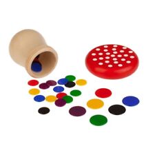 Jeu de Puces Bois En Boîte Ronde - pour 2-6 Joueuse