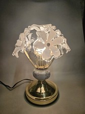 MAGNIFIQUE LAMPE TACTILE BOUQUET DE FLEURS VINTAGE 1980 / PORCELAINE / DORÉE