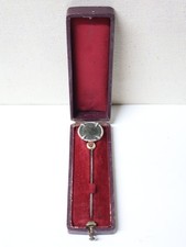 Ancienne Epingle de cravate argent doré Pièce romaine Constantin boîte d'origine