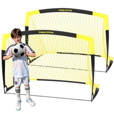 But de Football Pop-Up Pliable – 152 x 110 cm, 2 Buts, Noir Jaune | Structure...