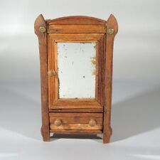 Antique French Handmade Wooden Doll Furniture Armoire Cabinet