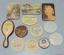 -11 MIROIRS PUBLICITAIRES de SAC ANCIENS + 1 BROCHE EXPO ANGOULEME 1978 PUB   D