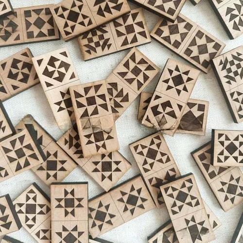 Jeu puzzle domino bois - de, en