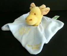45. DOUDOU PLAT P'TIT BIDOU GIRAFE BLEU JAUNE mon premier calin ETAT NEUF*