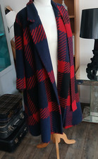 Très chic  manteau laine , écossais - entièrement doublé - Taille 40/42