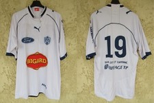 Maillot rugby SUA AGEN porté n°19 moulant match worn shirt PUMA blanc XXXL