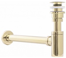 Siphon Lavabo Or Avec Bonde De