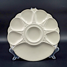 Antique Oyster Plate MINTON? unmarked White Porcelain 6 wells and  cracker №12
