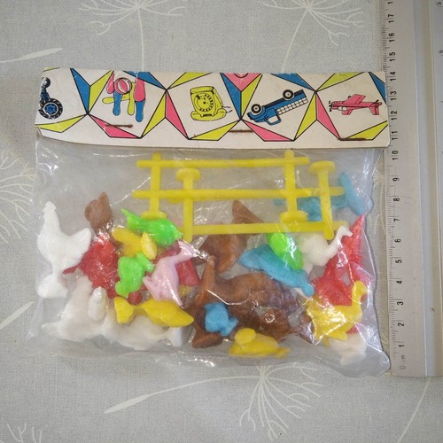 Vintage plastic farm animals - vintage,