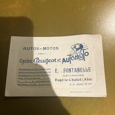 Ancienne Carte Visite Peugeot