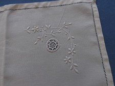 12 serviettes de table brodées, pur fil de lin, anciennes